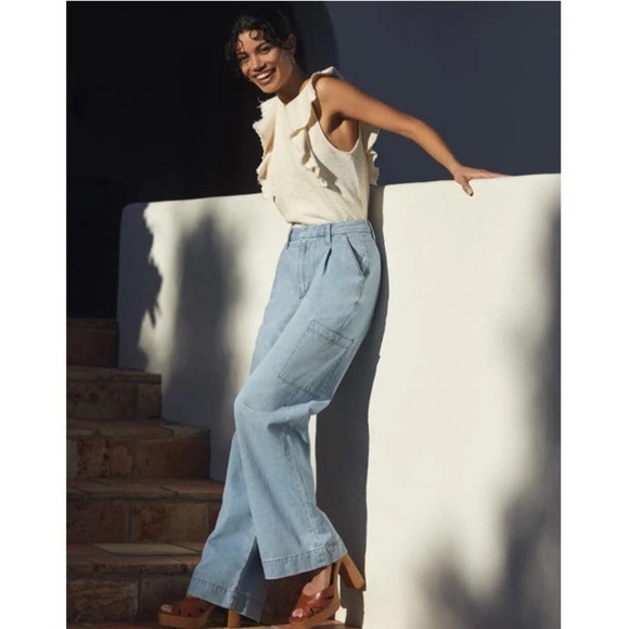 JOE'S • Women’s The Alana Tank Ruffle Shirt Blouse In Natural - Picture 9 of 11